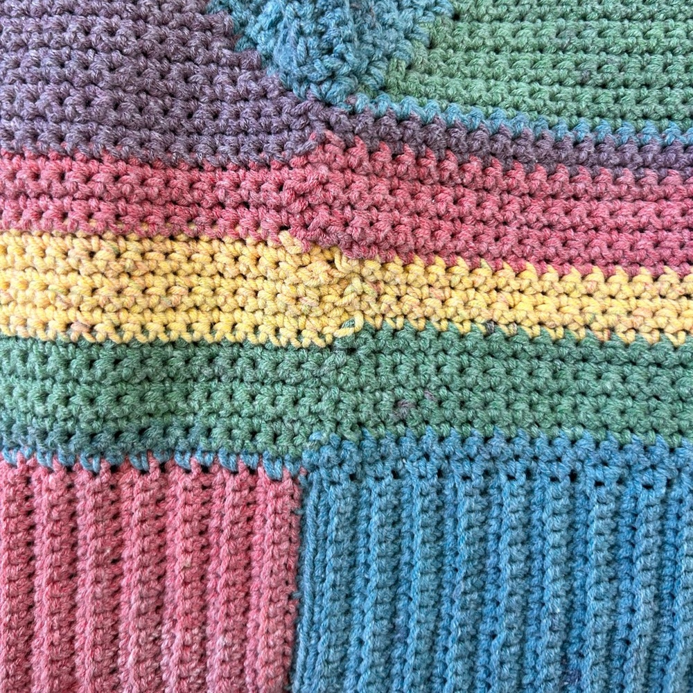 Hand Crocheted Custom Seamless Rainbow Cropped Tank Top - Picture 10 of 10